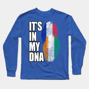 Ivorian And French Mix Heritage DNA Flag Long Sleeve T-Shirt